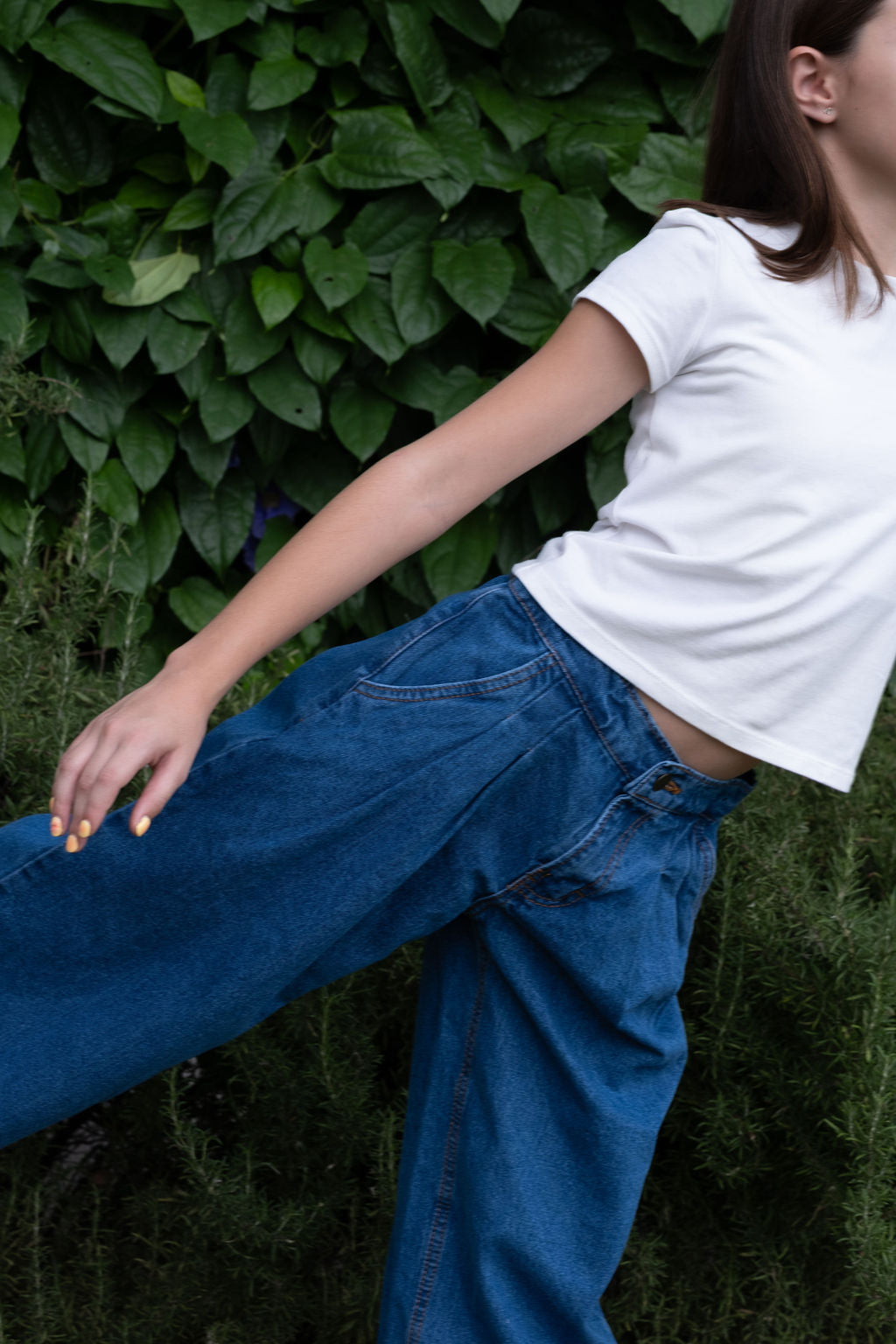 Jeans pierna ancha con pinzas