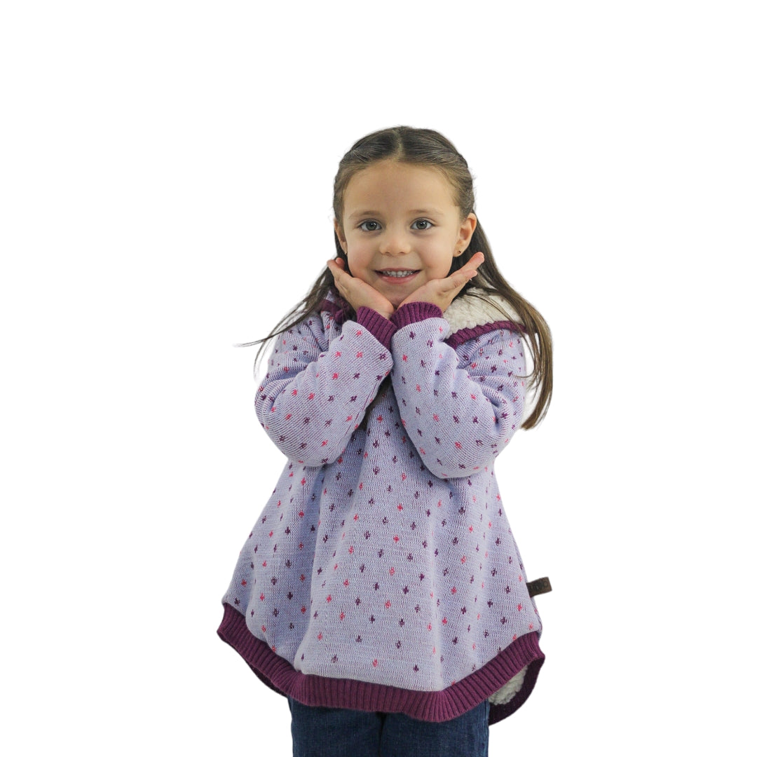 3-006 PONCHO LILA  ESTRELLAS.