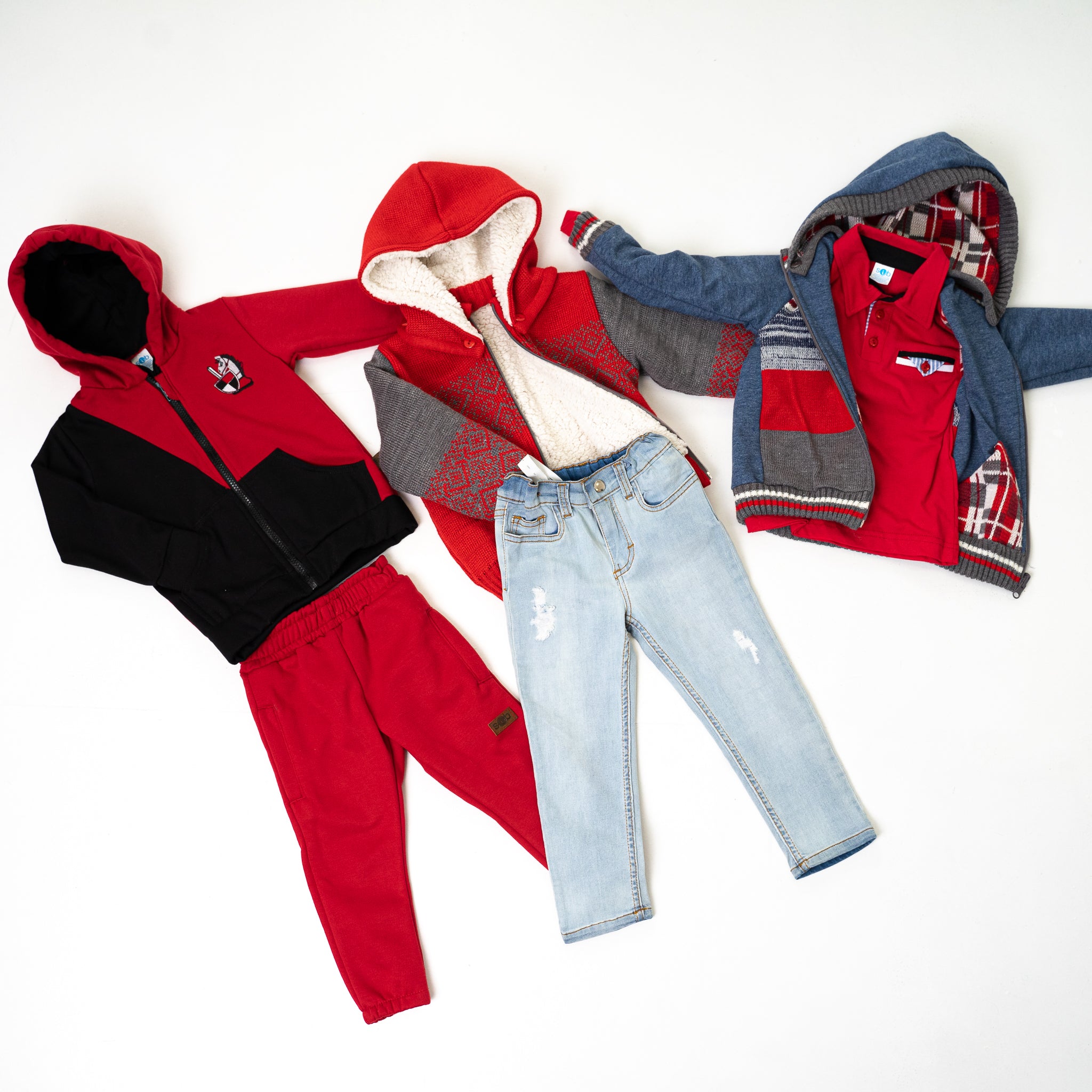 4-045 SUDADERA AJEDREZ ROJA