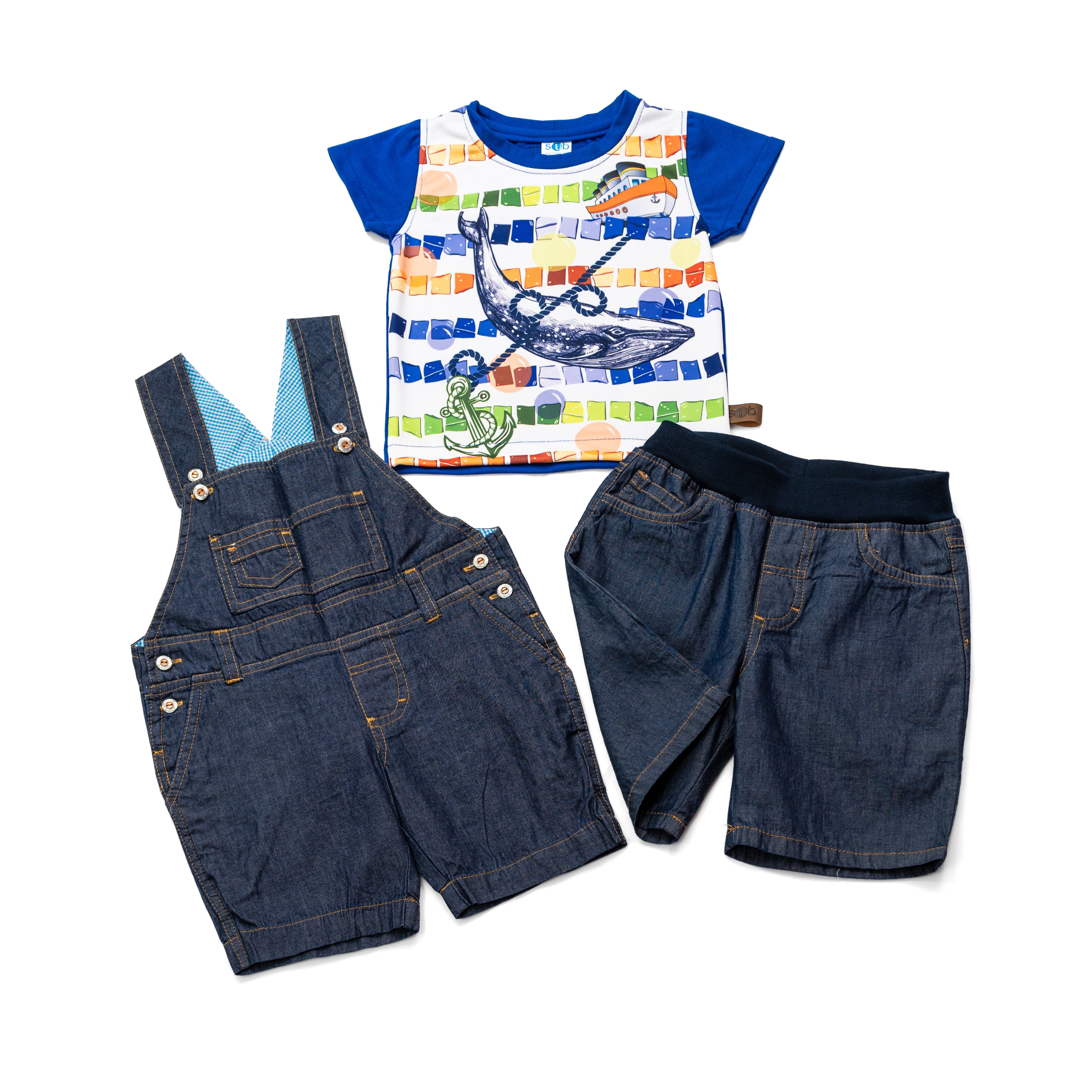 2-228 PLAYERA BALLENA  CON MANGA AZUL